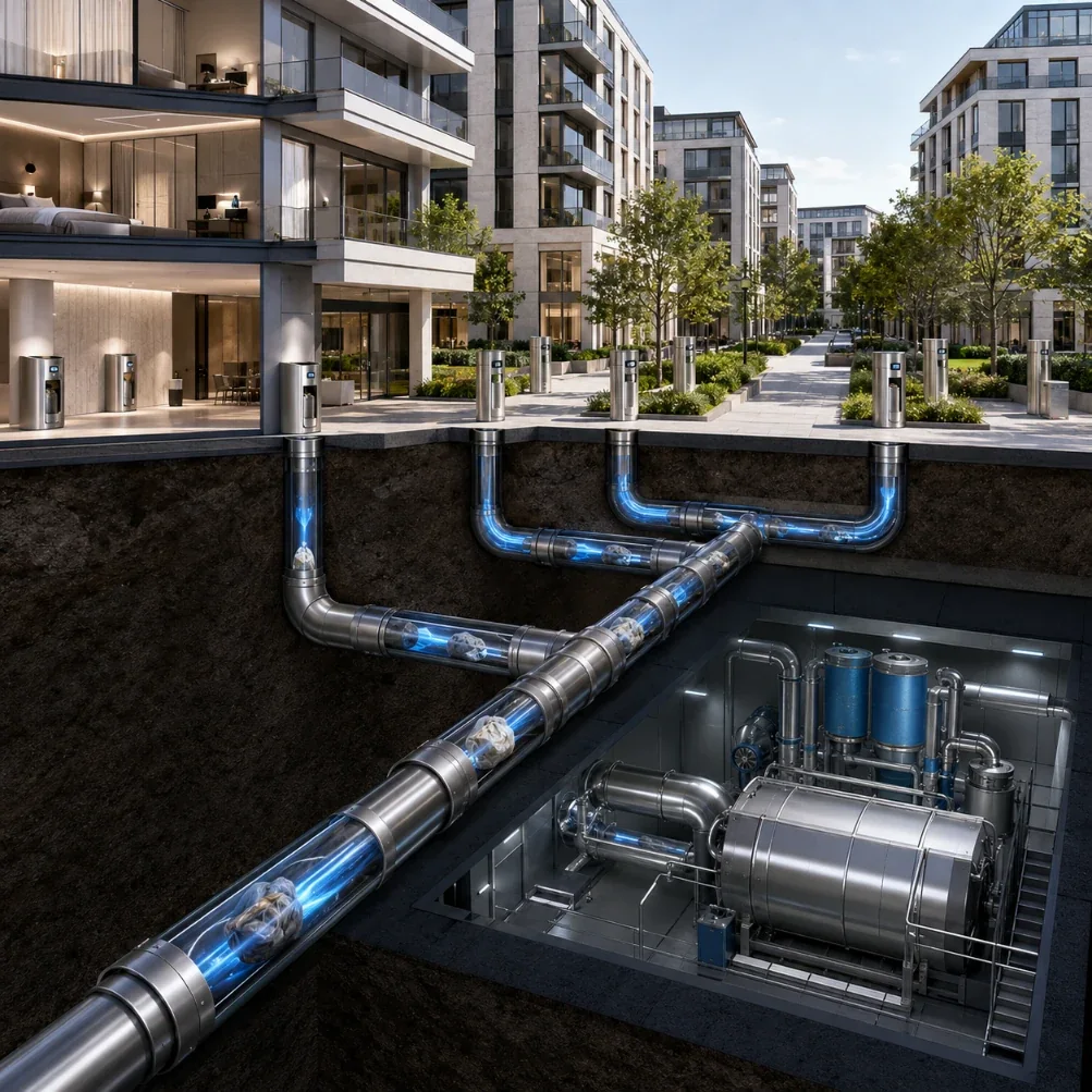 Pneumatski sistem transporta otpada u stambenom kompleksu